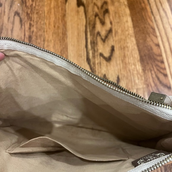 PRATESI Firenze Women’s Hand Bag Clutch Wristlet Leather Suede Brown - Picture 6 of 9